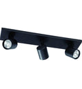 Foco aluminio negro 3 luces 47,7 cm GU10 - PHRE0014