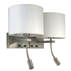 Apliqué  pantalla tela doble E27 con lector LED 3W - BHAP0002