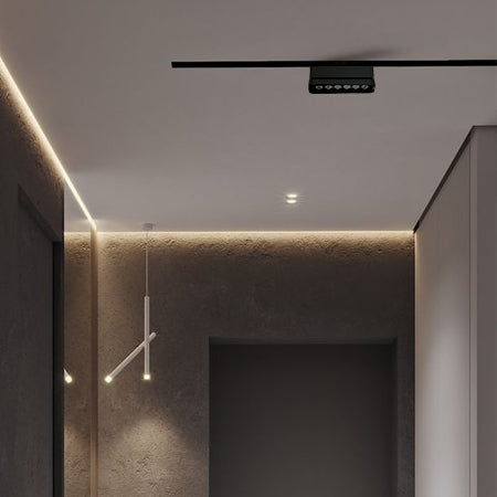 Foco metal negro para riel magnético LED 6W - ARFO0015