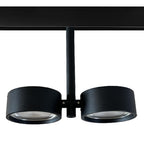 Foco doble magnético para riel metal negro LED 2 x 8W - ARFO0021