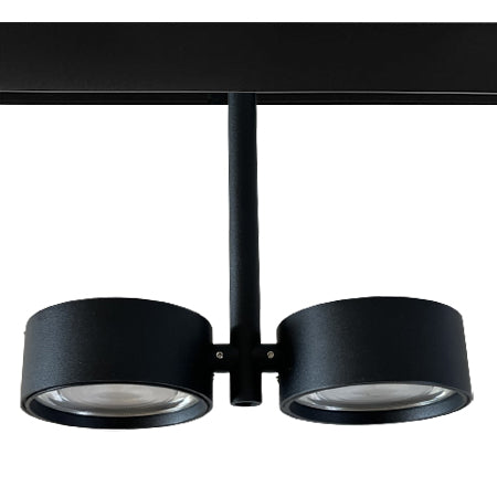 Foco doble magnético para riel metal negro LED 2 x 8W - ARFO0021