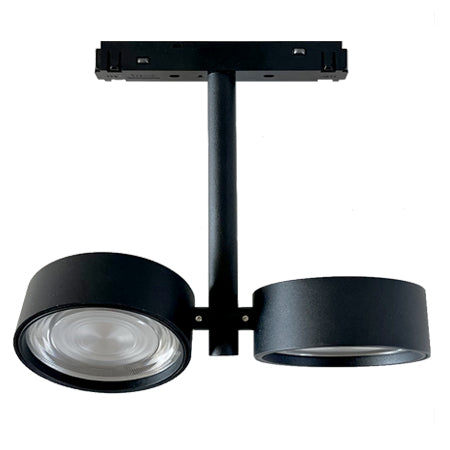 Foco doble magnético para riel metal negro LED 2 x 8W - ARFO0021