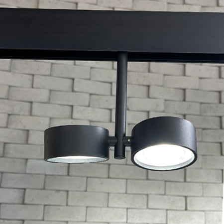 Foco doble magnético para riel metal negro LED 2 x 8W - ARFO0021