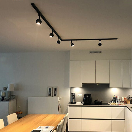 Foco metal negro para riel magnético LED 4,5W - ARFO0024