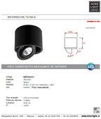 Foco sobrepuesto negro basculante LED 9W - BEFO0031