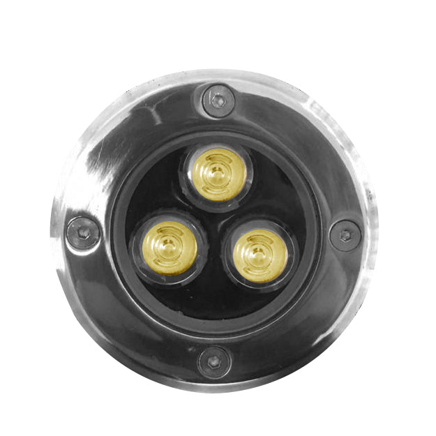 Foco embutido piso exterior acero inoxidable IP 65 Ø10x9 cm LED 3W - BEFO0038