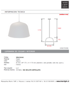 Lámpara colgante metal Ø 25 cm E27 - BRLC0040
