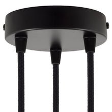 Cargar imagen en el visor de la galería, Baldequin metal negro Ø12x2,5 cm 3 luces
