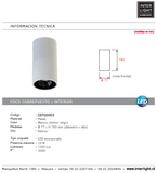 Foco sobrepuesto blanco con negro  LED 15W - CEFO0003