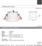 Foco embutido retraído basculante aluminio blanco Ø 105 cm GU10 - CEFO0015