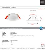 Foco embutido blanco PVC y aluminio Ø8,2 cm LED 3W - CHFO0001