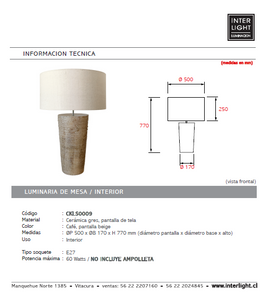 Lámpara sobremesa cerámica gres E27 - A pedido