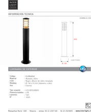 Cargar imagen en el visor de la galería, Farol metal exterior negro LED 6W 3000K IP65 - CLFA0002
