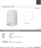 Foco metal blanco Ø9,5x12,5 cm GU10 -CLFO0007