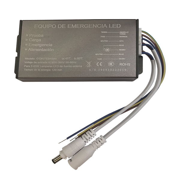 Kit de emergencia aluminio negro gris 16x60x20 cm 3-40W - CLTR0001