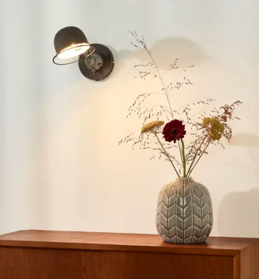 Apliqué metal gris cemento 13x15 cm E14 - LUAP0024