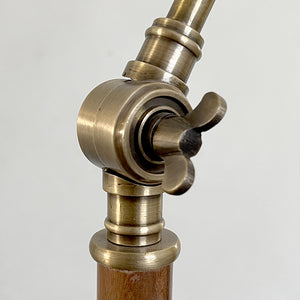 Lámpara de pie metal bronce envejecido, madera café Ø17x1,30 cm E27 - DCLP0005