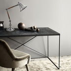 Lámpara sobremesa metal madera plata envejecida Ø15x48 cm E14 - DCLS0005