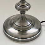 Lámpara sobremesa metal madera plata envejecida Ø15x48 cm E14 - DCLS0005