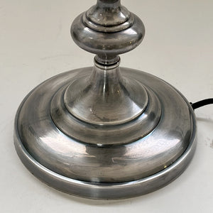 Lámpara sobremesa metal madera plata envejecida Ø15x48 cm E14 - DCLS0005