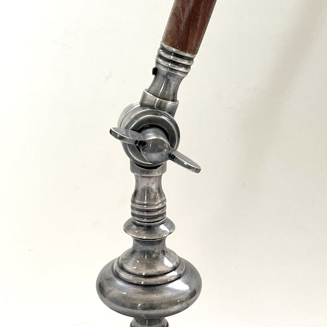 Lámpara sobremesa metal madera plata envejecida Ø15x48 cm E14 - DCLS0005