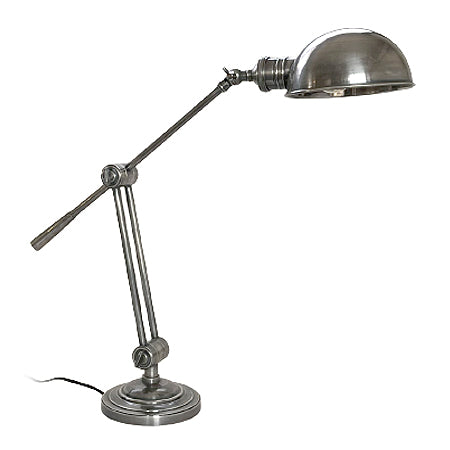 Lámpara sobremesa metal plata envejecida Ø17x42 cm E14
