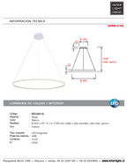 Lámpara colgante metal 1 aro Ø 90 cm LED 48W - DILC0016