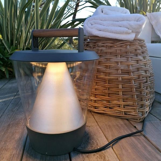 Lámpara sobremesa aluminio gris difusor policarbonato Ø 30 x 39,5 cm LED 20W - EPLS0002