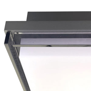 Plafón aluminio gris oscuro difusor policarbonato 25x25x6,4 cm LED - EPPL0001