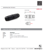 Conector hermético para luminarias exteriores IP68