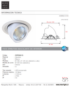 Foco embutido basculante blanco LED 35W - EVFO0015