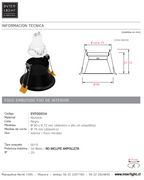 Foco embutido retraído negro GU10 - EVFO0034