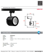 Foco para riel negro LED 30W - EVFO0047