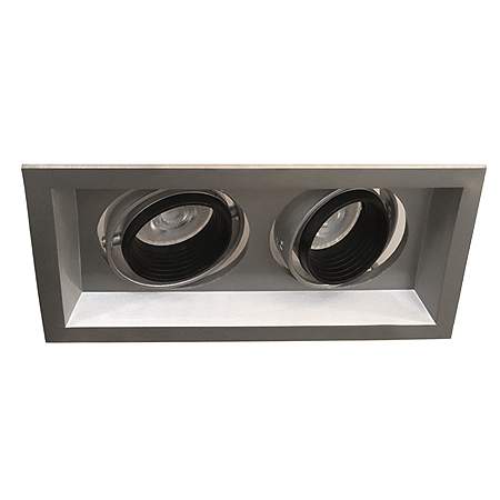 Foco embutido puzzle doble gris GU10 - EVFO0056