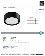 Cargar imagen en el visor de la galería, Foco sobrepuesto negro interior/exterior LED 10W - EVPL0004
