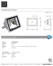 Cargar imagen en el visor de la galería, Proyector de área gris IP65 LED 20W
