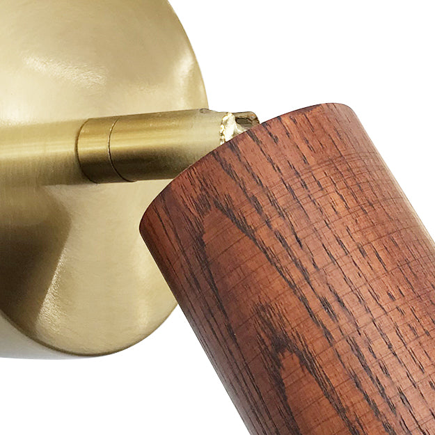 Foco muro bronce madera café LED 2W - GOFO0001