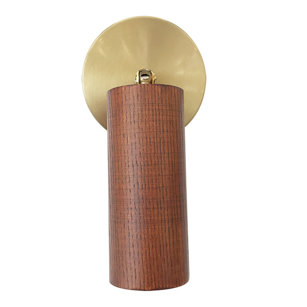 Foco muro bronce madera café LED 2W - GOFO0001