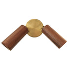 Foco muro bronce madera café 2 luces LED 2W - GOFO0002