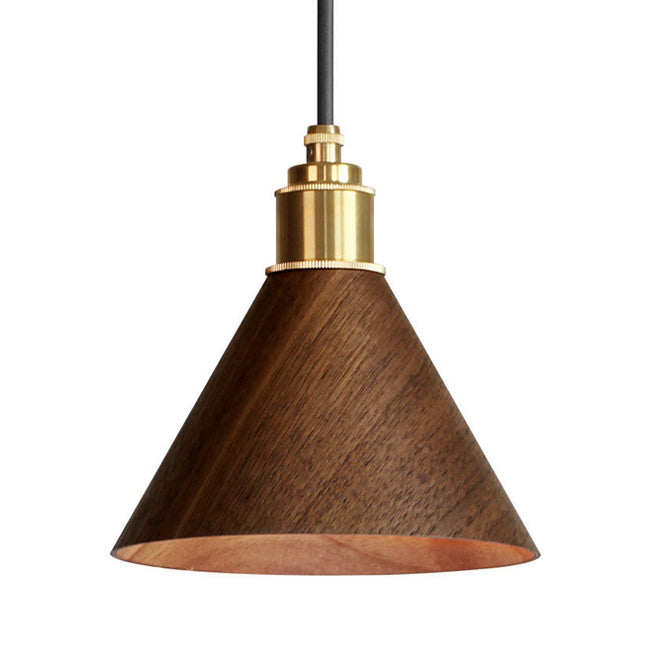 Lámpara colgante metal color madera café Ø20 cm E27 - GOLC0007