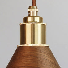 Cargar imagen en el visor de la galería, Lámpara colgante metal color madera café Ø20 cm E27 - GOLC0007
