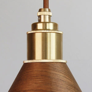 Lámpara colgante metal color madera café Ø20 cm E27 - GOLC0007
