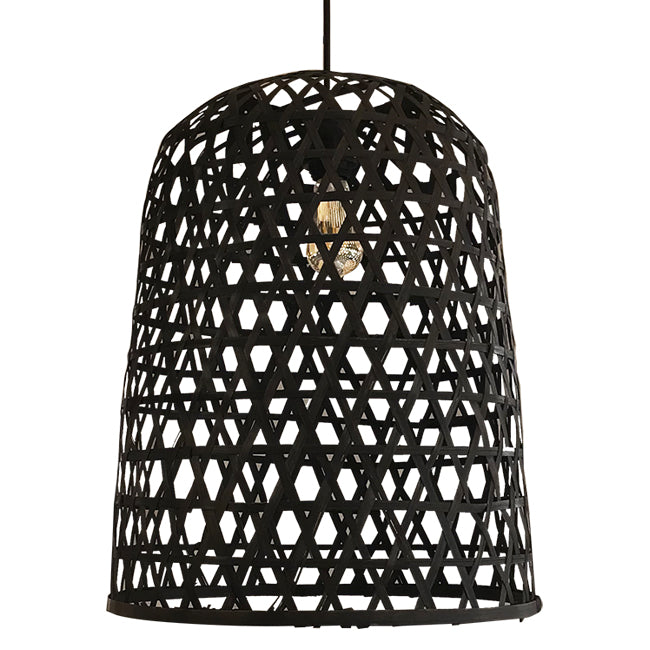 Lámpara colgante bambú negro Ø43x54,5 cm E27