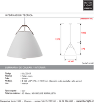 Cargar imagen en el visor de la galería, Lámpara colgante metal cuero blanco cuero café Ø36x37 cm E27 - IXLC0057
