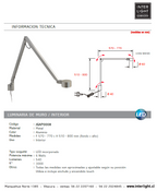 Apliqué metal aluminio articulado LED 6W - JGAP0008