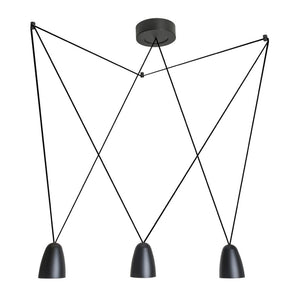 Lámpara colgante negro cobre 3 luces LED 5W - JGLC0006