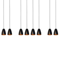 Lámpara colgante negro cobre 8 luces LED 34W - JGLC0016