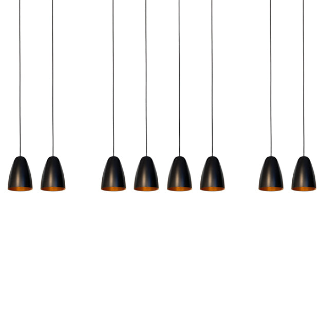 Lámpara colgante negro cobre 8 luces LED 34W - JGLC0016