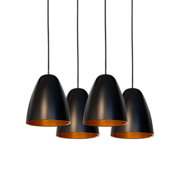 Lámpara colgante negro cobre 4 luces LED 36W - JGLC0017