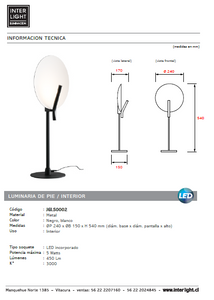 Lámpara sobremesa luz indirecta negro blanco LED 6W - JGLC0002